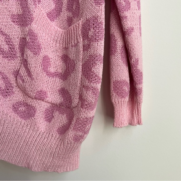 Hayden Los Angeles Pink Animal Print Long Cardigan Make Time For Love Leopard M - Picture 8 of 13